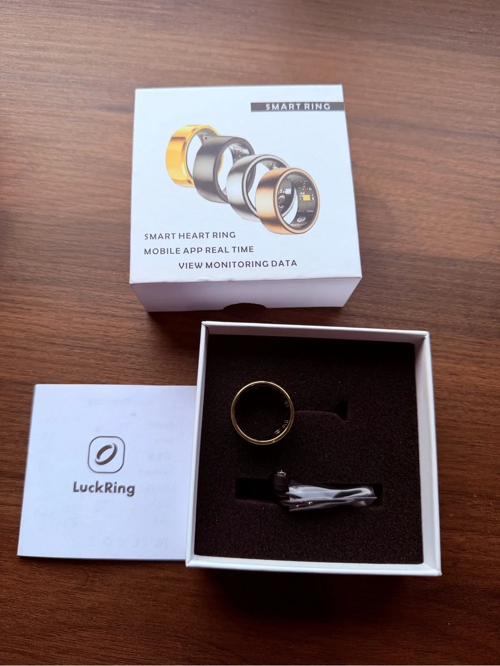 Smart Ring - Gold/Black/Gray/Champagne Smart Heart Ring with App